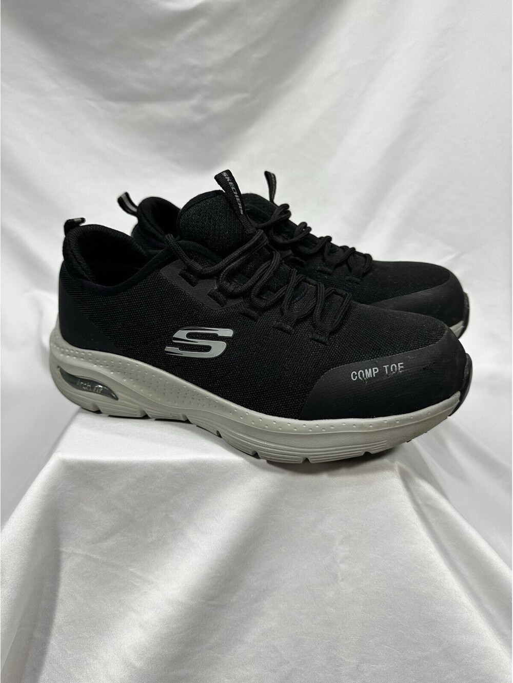 Skechers Work Womens Comp Toe Slip Resistant Shoes US 9 Black + New Insoles